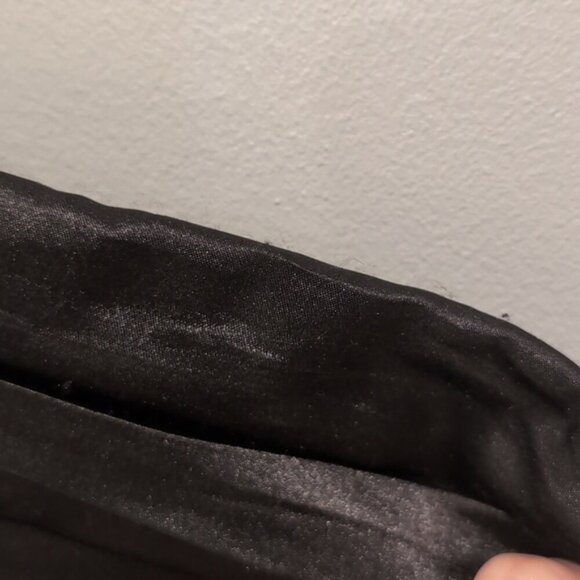 Bianca Nygard Pleated Satin Dress Pants Wide Leg High Rise Womens Size 12 Black - Picture 14 of 15